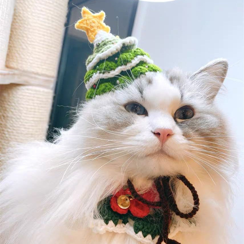 Gorro de lana hecho a mano para Navidad para mascotas Gorro para mascotas